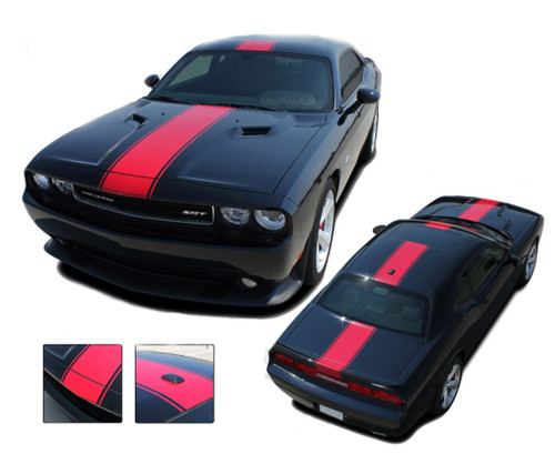 Challenger FINISH LINE - Wide Center Vinyl Racing Stripes Graphics Kit fits 2011, 2012, 2013, 2014 Dodge Challenger -
FINISH LINE Center Wide Racing Stripes, Vinyl Graphic and Decal Kit for the 2011 - 2014 Dodge Challenger! Pre-cut and tapered pieces ready to install . . . An amazing look at a fantastic price, using only Premium 3M and Avery Vinyl!