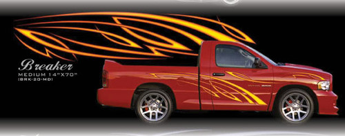 BREAKER : High Definition Automotive Vinyl Graphics Flame Style Perfect for Dodge Ram (M-BRK20MD)