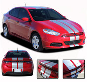 DART RALLY : Bumper to Bumper Rally Racing Stripes for Dodge Dart - Rally Style Dodge Dart Racing Stripes Kit! Pre-trimmed sections ready to install, using only Premium Cast 3M, Avery, or Ritrama Vinyl!
