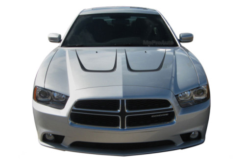 SCALLOP HOOD : Vinyl Graphics Kit for Dodge Charger - Factory OEM Style Dodge Charger 2011-2014 Vinyl Graphics, Stripes and Decal Kit! Hood Decals Included. Pre-cut pieces ready to install, using only Premium Cast 3M, Avery, or Ritrama Vinyl!