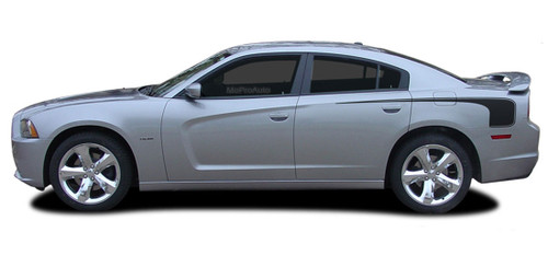 HOCKEY SOLID 1 - Vinyl Graphics Kit for Dodge Charger - Factory OEM Style Dodge Charger 2011-2014 Vinyl Graphics, Stripes and Decal Kit! Hood and Rear Quarter Panel Decals Included. Pre-cut pieces ready to install, using only Premium Cast 3M and Avery Vinyl!