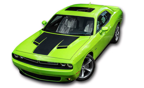 Challenger HOOD : Factory OEM "R/T Modern" Style Vinyl Racing Stripes for 2015, 2016, 2017, 2018, 2019, 2020, 2021, 2022 Dodge Challenger! Factory "OEM Style" Solid Racing Hood Stripes, Graphics, and Decal Set for the Dodge Challenger! Ready to install . . . A fantastic customization with graphics that fit, using only Premium Cast 3M, Avery, or Ritrama Vinyl!