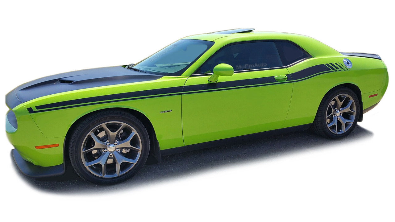 Dodge Challenger Door Stripes Dual 15 Vinyl Graphic Body Decals Strobe R T Kit Fits 2011 2020 Moproauto Professional Vinyl Graphics And Striping