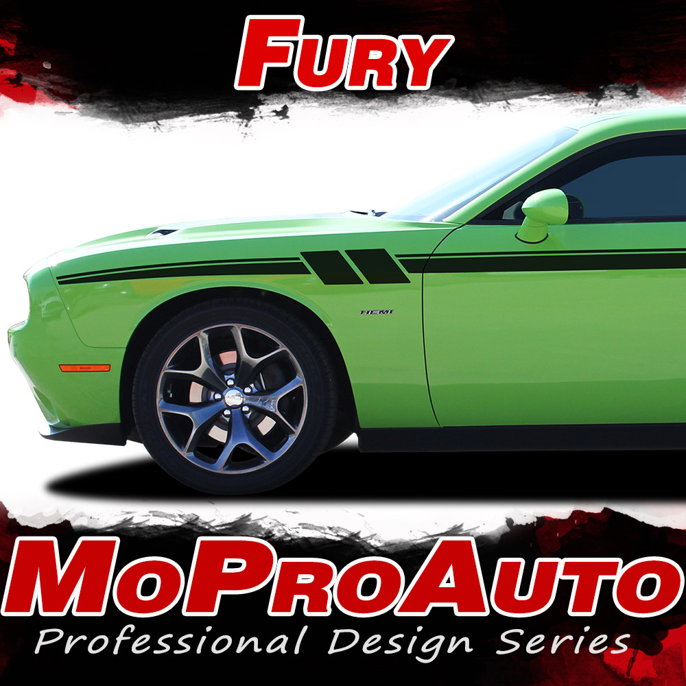 Dodge Challenger Side Stripes Fury Door Vinyl Graphics