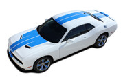 Challenger RALLY PLUS : Factory OEM Style Vinyl Graphic Racing Stripes for 2015, 2016, 2017, 2018, 2019, 2020, 2021, 2022, 2023 Dodge Challenger! Complete Factory "OEM Style" 10" Wide Solid Racing Stripes with "WINGED" Hood -  Graphics, and Decal Set for the Dodge Challenger! Ready to install . . . A fantastic customization with graphics that fit, using only Premium Cast 3M, Avery, or Ritrama Vinyl! - Details