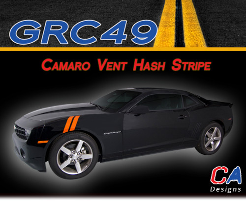 2010-2015 Chevy Camaro Vent Hood Hash Marks Vinyl Stripe Kit (M-GRC49)