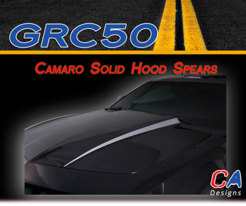 2010-2013 Chevy Camaro Solid Hood Spears Vinyl Stripe Kit (M-GRC50)