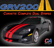 2005-2013 Chevy Corvette Complete Dual Rally Racing Vinyl Stripe Kit (GRV200)