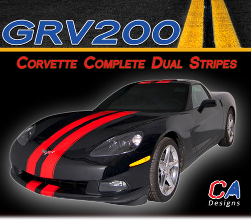 2005-2013 Chevy Corvette Complete Dual Rally Racing Vinyl Stripe Kit (GRV200)