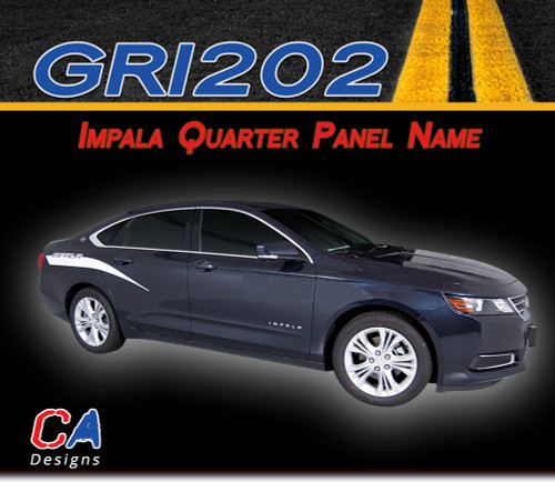 2014-2015 Chevy Impala Quarter Panel Name Accent Vinyl Graphic Decal Stripe Kit (M-GRI202)