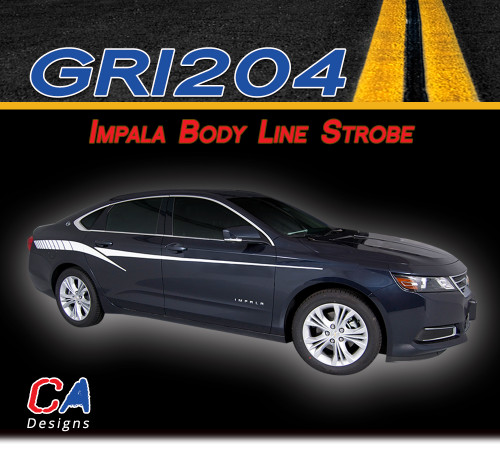 2014-2015 Chevy Impala Body Line Strobe Accent Vinyl Graphic Decal Stripe Kit (M-GRI204)