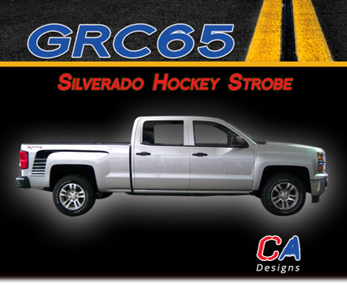 2014-2015 Chevy Silverado Hockey Strobe Vinyl Graphic Decal Stripe Kit (M-GRC65)