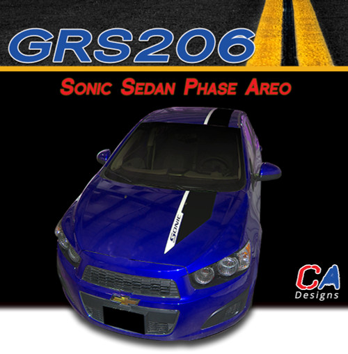 2012-2015 Chevy Sonic Sedan Phase Areo Dual Color Vinyl Stripe Kit (GRS206)