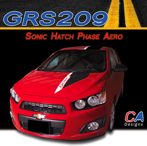 2012-2015 Chevy Sonic Hatch Phase Aero Vinyl Stripe Kits (M-GRS209)