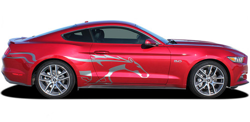 2015 2016 2017 2018 2019 2020 2021 2022 2023 STEED : Ford Mustang Pony Side Horse Vinyl Graphic Stripe Decals * NEW Ford Mustang Graphic Kit! Give a modern muscle car look to your new Mustang that will set your ride apart! Professional Style 3M Vinyl Graphics Kit - Pre-Trimmed and Designed, Ready to Install! For Automotive Restylers and Dealers!
