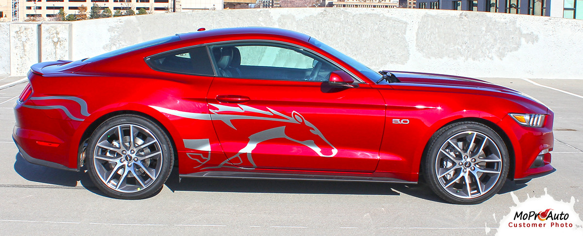 Steed Ford Mustang Pony Door Stripes Horse Decal Side