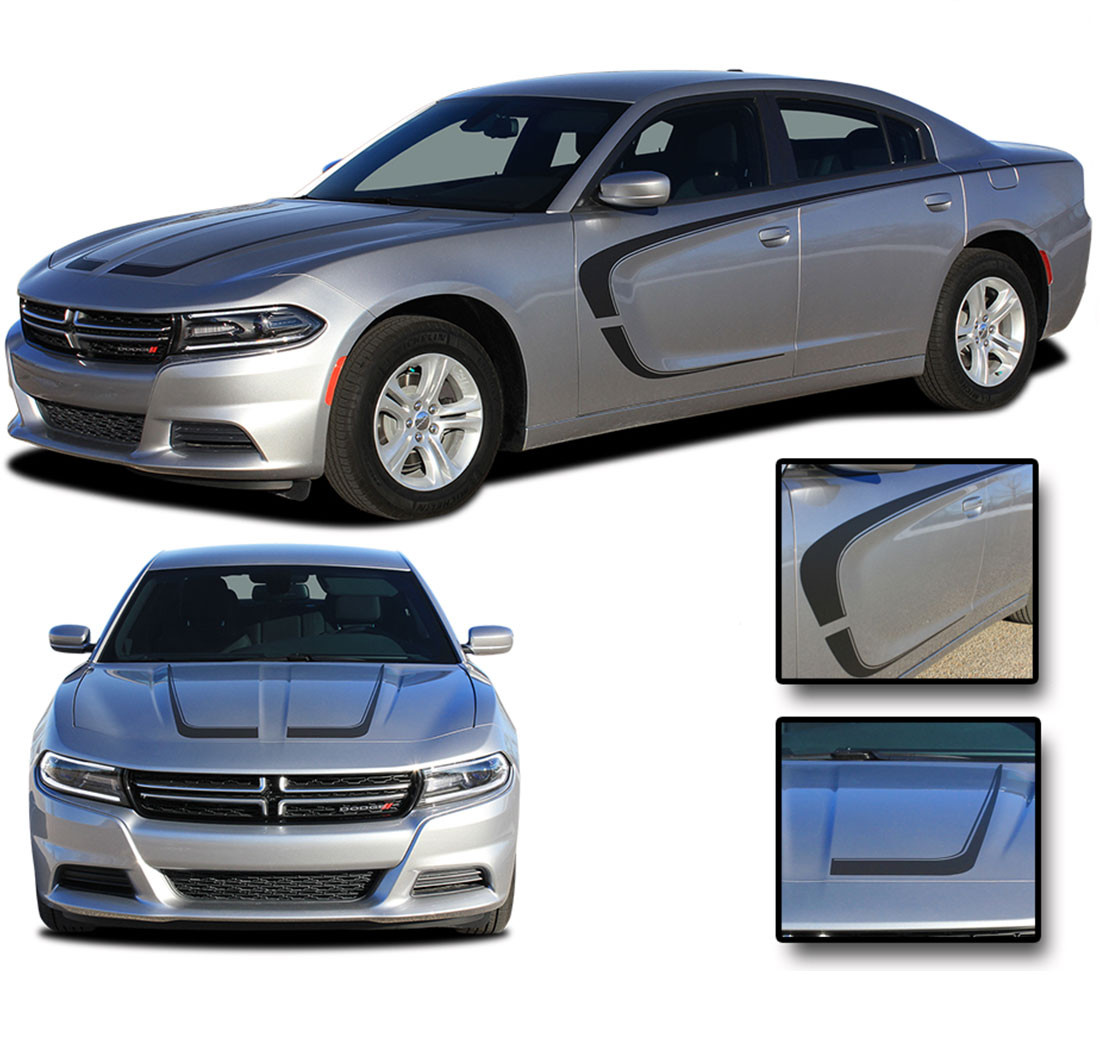 Scallop Combo 15 Dodge Charger C Hood Decals And Side Door Stripe Decals Fits 2015 2020 Moproauto Professional Vinyl Graphics And Striping