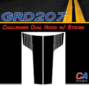2011-2014 Dodge Challenger Dual Hood w/ Strobe Vinyl Stripe Kit (M-GRD207)