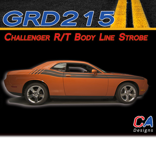 2011-2014 Dodge Challenger R/T Body Line Strobe Vinyl Stripe Kit (M-GRD215)