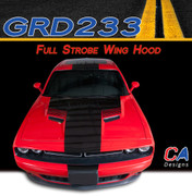 2015-2023 Dodge Challenger Full Strobe Wing Center Hood Vinyl Stripe Kit (M-GRD233)