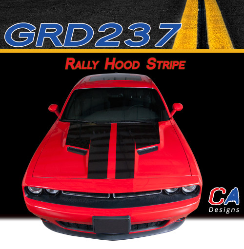 2015-2023 Dodge Challenger Rally Hood Vinyl Stripe Kit (M-GRD237)