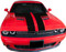 2015-2023 Dodge Challenger Extended Strobe Wing Rally Hood Vinyl Stripe Kit (M-GRD241)