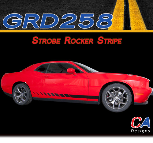2015-2023 Dodge Challenger Strobe Lower Rocker Stripe Vinyl Stripe Kit (M-GRD258)