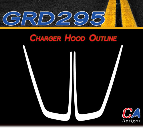2011-2014 Dodge Charger Hood Outline Vinyl Stripe Kit (M-GRD295)