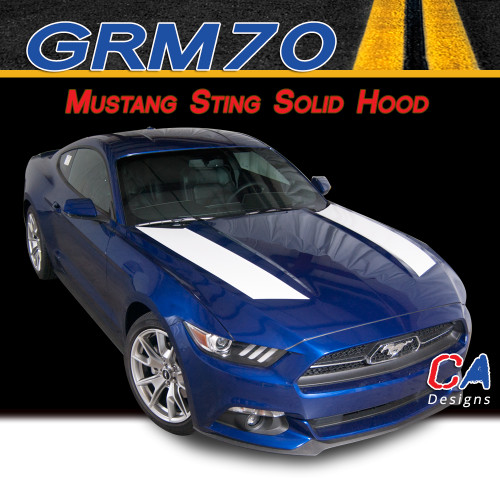 2015-2016 Ford Mustang Sting Solid Hood Vinyl Stripe Kit (M-GRM70)