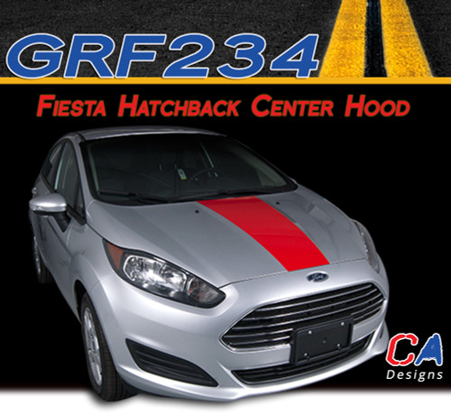 2014-2015 Ford Fiesta Hatchback Single Center Hood Vinyl Stripe Kit (M-GRF234)