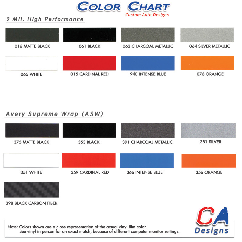 2017 Ford Color Chart