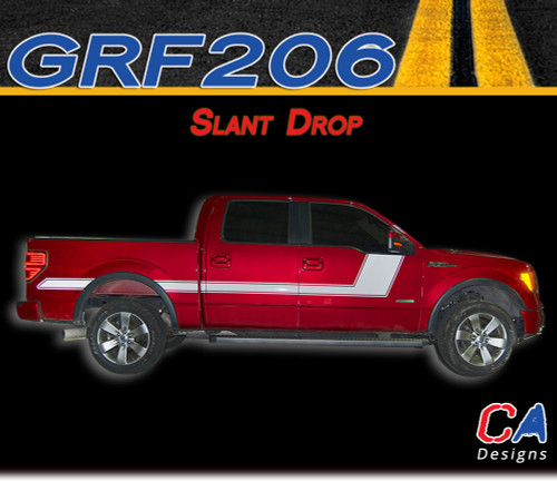 2009-2014 Ford F-150 Slant Drop Vinyl Stripe Kit (M-GRF206)