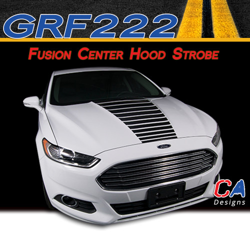 2013-2015 Ford Fusion Center Hood Strobe Vinyl Stripe Kit (M-GRF222)