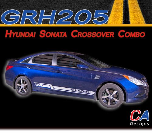 2009-2014 Hyundai Sonata Crossover Combo Rocker Vinyl Stripe Kit (M-GRH205)
