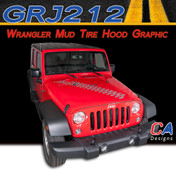 2007-2017 Jeep Wrangler Mud Tire Hood Vinyl Graphic Stripe Package (M-GRJ212)