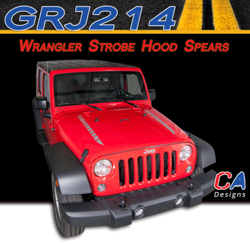 2007-2017 Jeep Wrangler Hood Spears Vinyl Graphic Stripe Package (M-GRJ214)