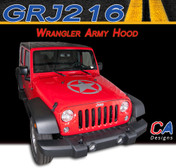 2007-2017 Jeep Wrangler Army Hood Vinyl Graphic Stripe Package (M-GRJ216)