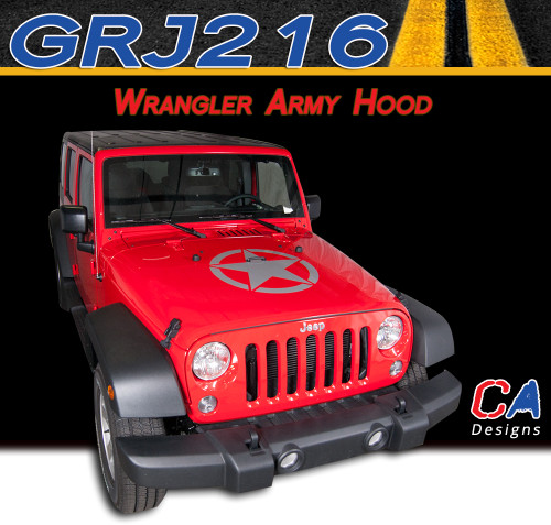 2007-2017 Jeep Wrangler Army Hood Vinyl Graphic Stripe Package (M-GRJ216)
