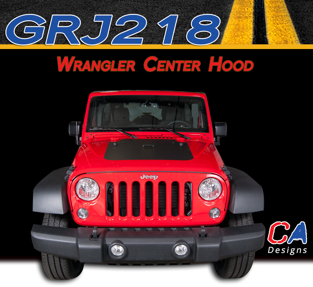 2007-2017 Jeep Wrangler Center Hood Vinyl Graphic Stripe Package -  MoProAuto | Professional Vinyl Graphics and Striping