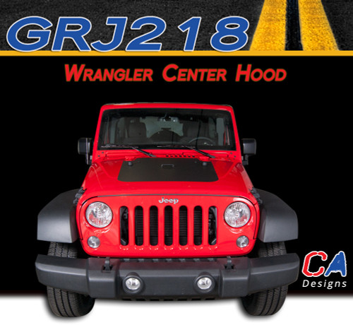 2007-2017 Jeep Wrangler Center Hood Vinyl Graphic Stripe Package (M-GRJ218)