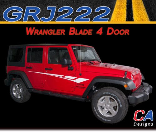 2007-2018 Jeep Wrangler Blade Four Door Vinyl Graphic Stripe Package (M-GRJ222)