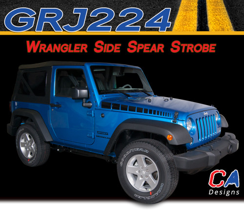 2007-2017 Jeep Wrangler Side Spear Strobe Vinyl Graphic Stripe Package (M-GRJ224)