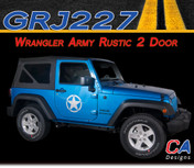 2007-2018 Jeep Wrangler Army Rustic Two Door Vinyl Graphic Stripe Package (M-GRJ227)