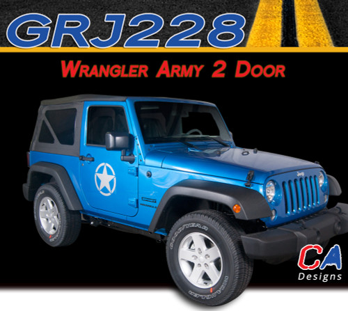 2007-2018 Jeep Wrangler Army Two Door Vinyl Graphic Stripe Package (M-GRJ228)