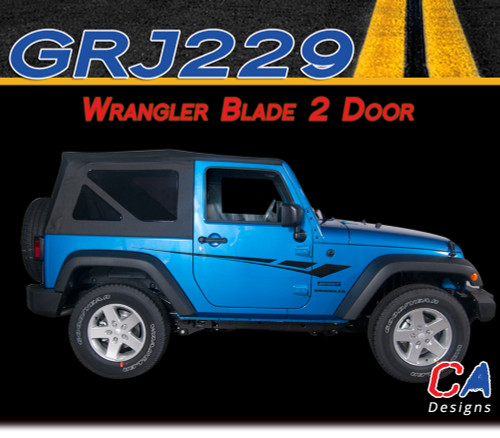 2007-2018  Jeep Wrangler Blade Two Door Vinyl Graphic Stripe Package (M-GRJ229)