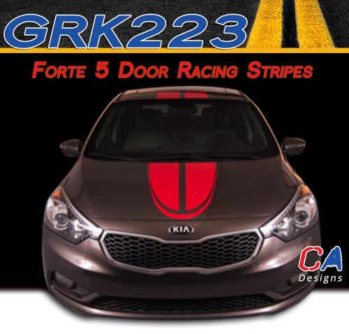 2014-2015 Kia Forte 5 Door Boomerang Racing Vinyl Racing Stripe Kit (GRK223)