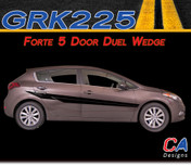 2014-2015 Kia Forte 5 Door Duel Wedge Vinyl Racing Stripe Kit (GRK225)