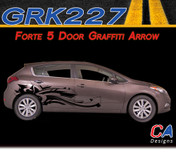 2014-2015 Kia Forte 5 Door Graffiti Arrow Vinyl Racing Stripe Kit (M-GRK227)