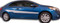2014-2015 Kia Forte 2 Door Dual Wedge Vinyl Racing Stripe Kit (M-GRK215)