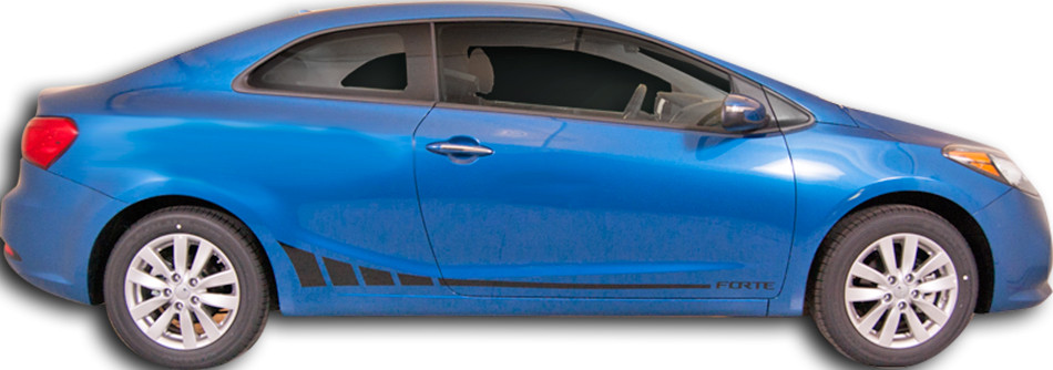 2014 2015 Kia Forte 2 Door Rocker Strobe Vinyl Racing Stripe Kit
